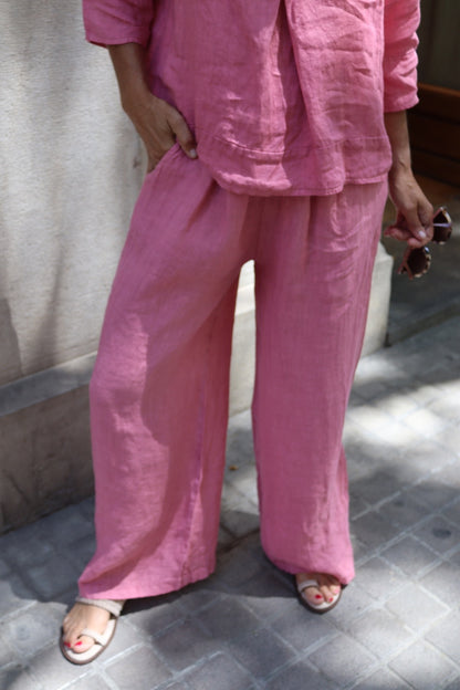 PANTALÓN LINO ROSA