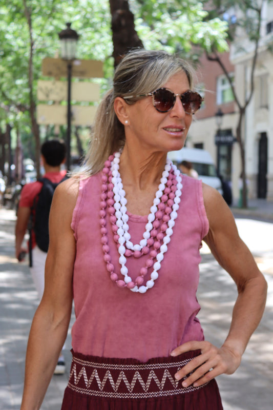 CAMISETA BASICA TIRANTES ROSA