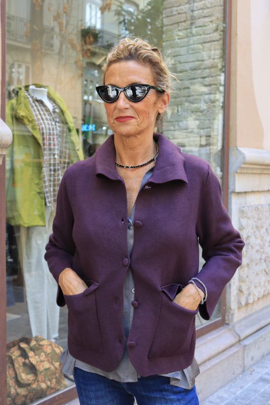 CHAQUETA ELENA BERENJENA