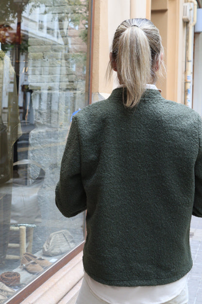 CHAQUETA RIZADA VERDE