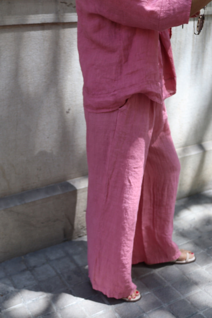 PANTALÓN LINO ROSA