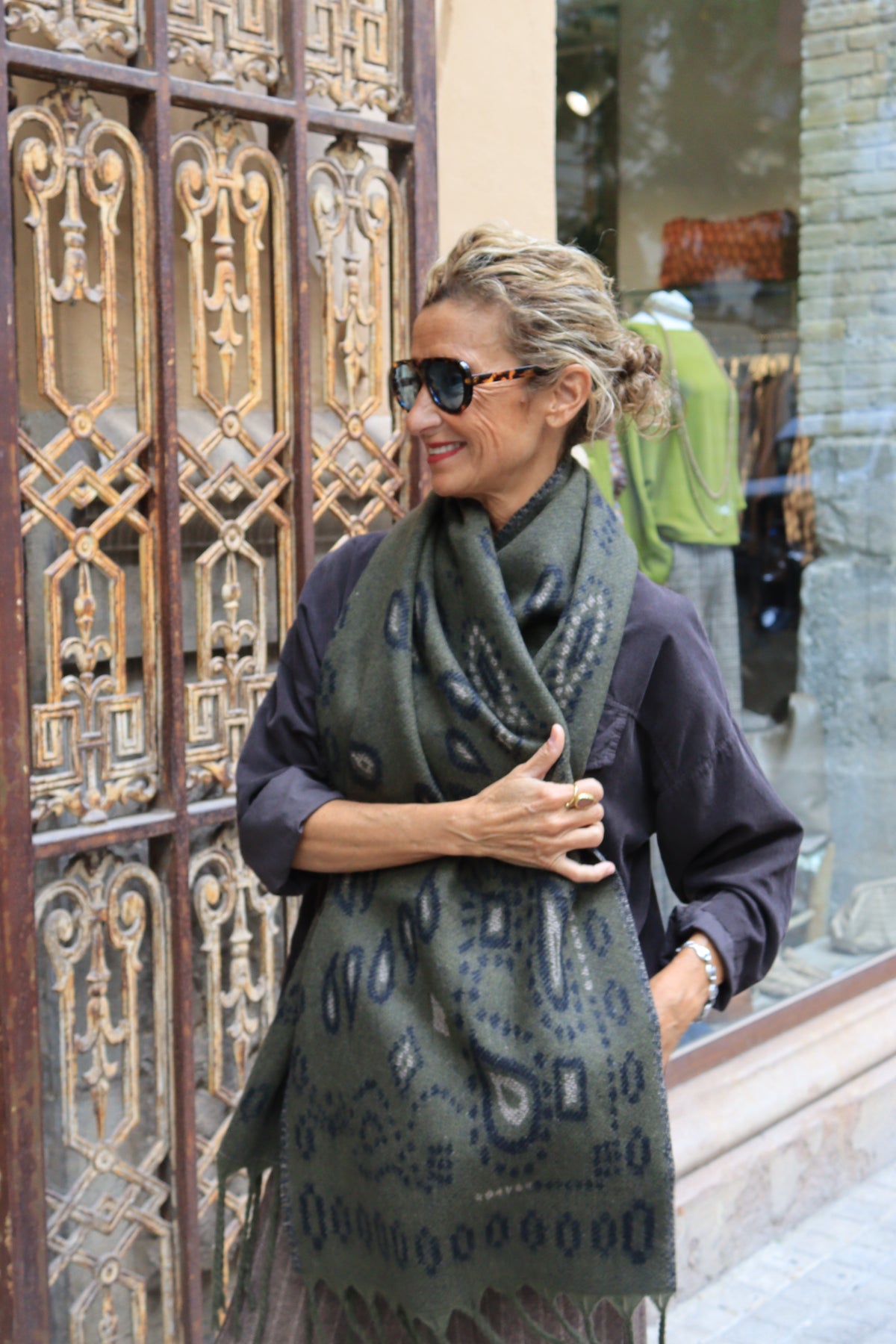 BUFANDA PAISLEY VERDE