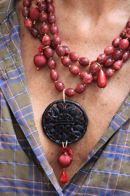 COLLAR JAIPUR CORTO GRANATE
