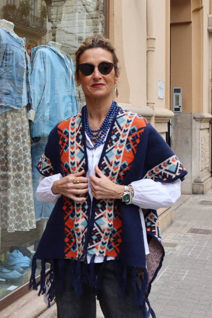 PONCHO CARMEN AZUL