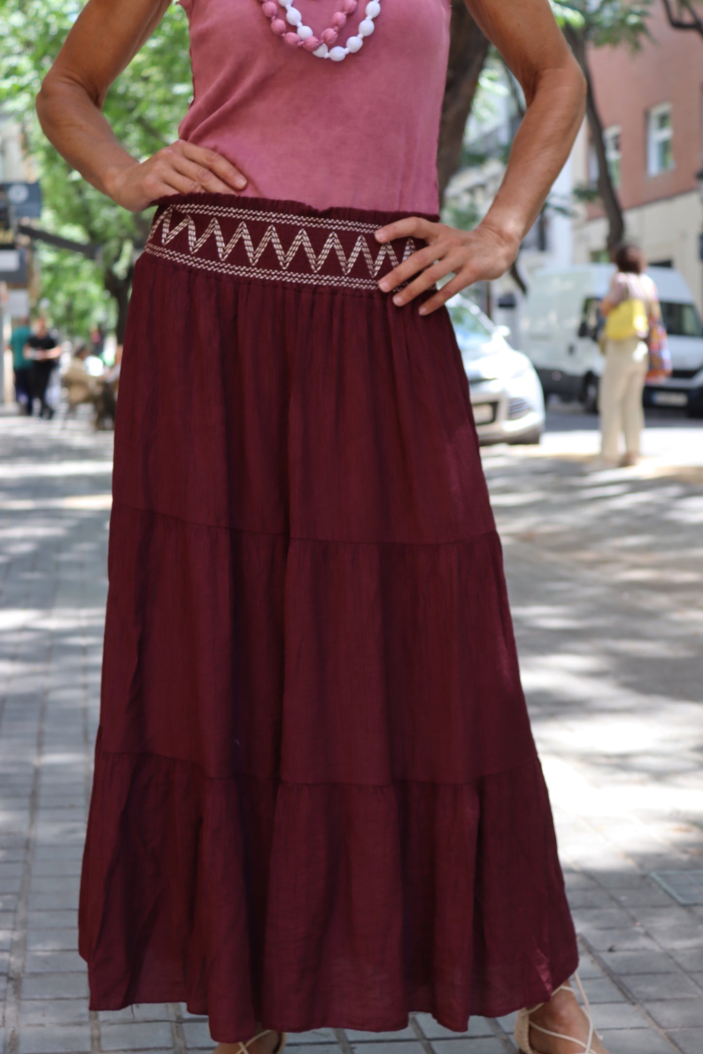 FALDA ZIG ZAG BUGANVILLA