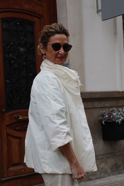 GABARDINA CORTA MERY BLANCO ROTO