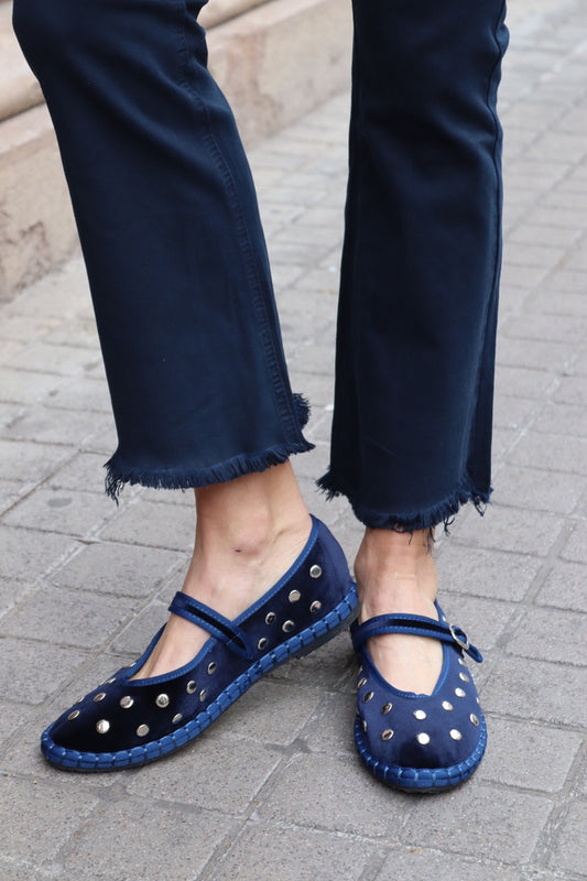 MANOLETINA TACHUELA TERCIOPELO AZUL