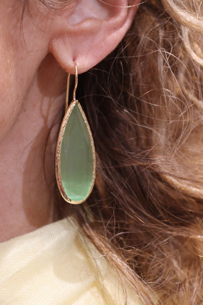 PENDIENTE LAGRIMA VERDE