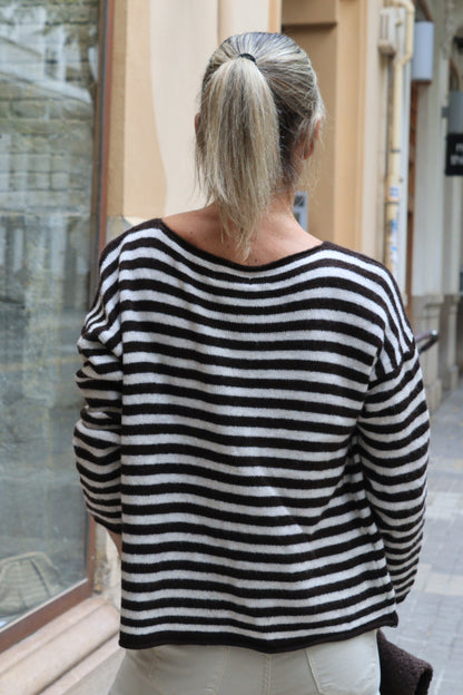 CHAQUETA RAYAS CHOCOLATE