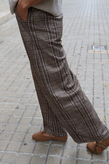 PANTALÓN CUADROS BEIGE