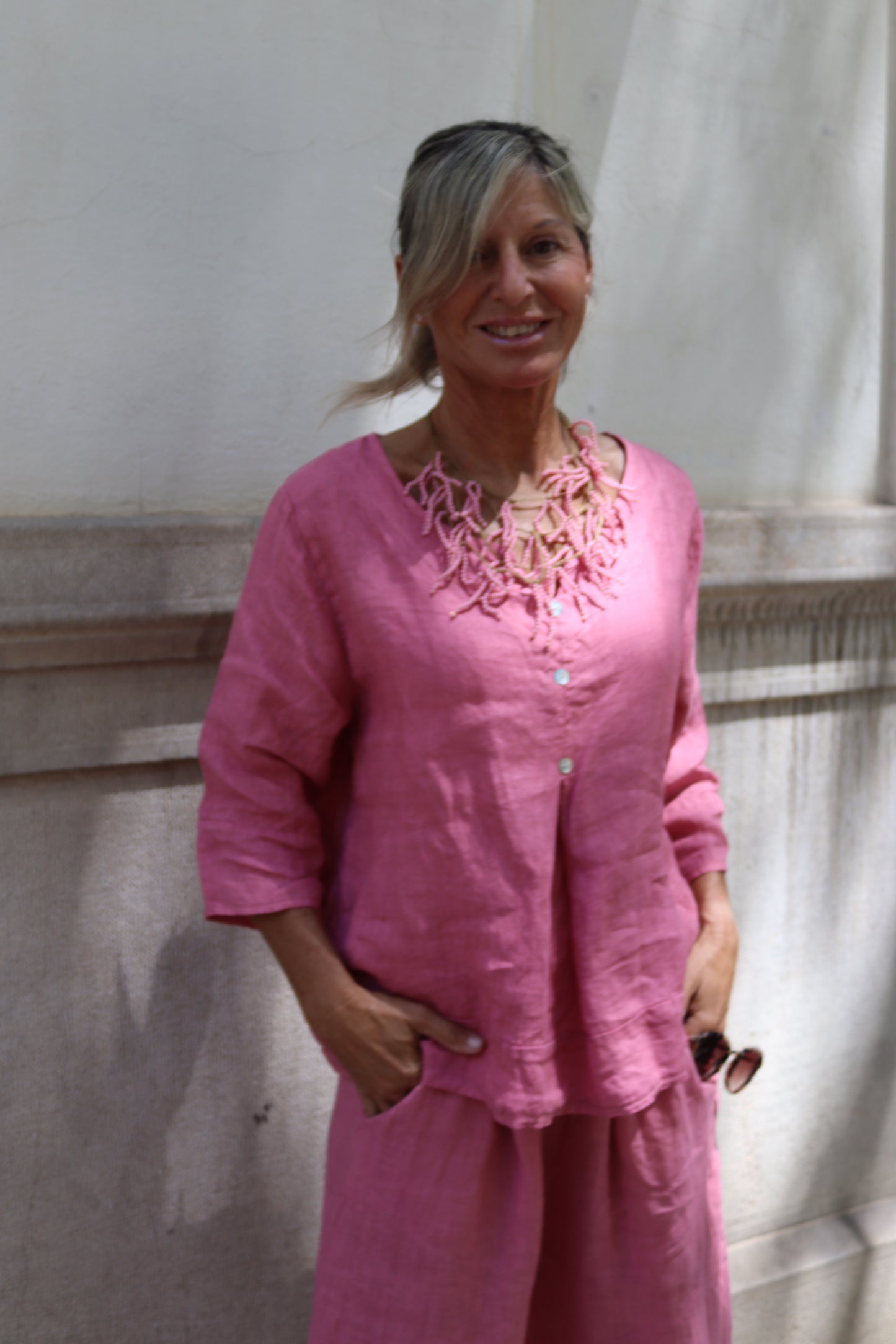 CAMISOLA LINO ROSA