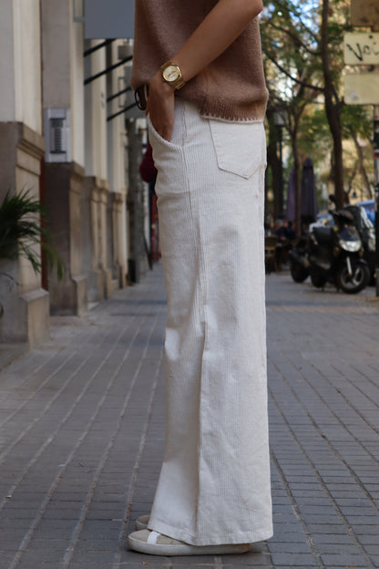 LILLY WHITE CORDUROY PANTS