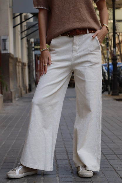 LILLY WHITE CORDUROY PANTS