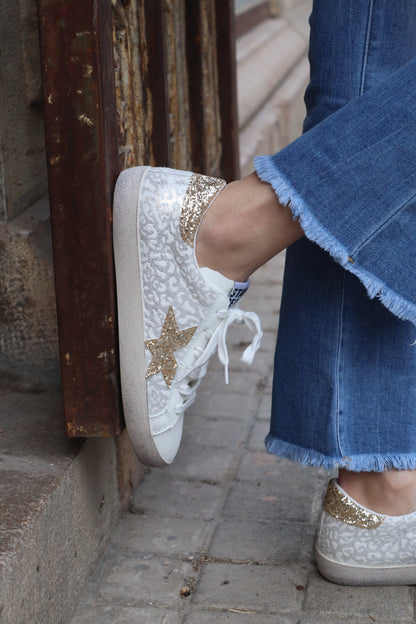 ZAPATILLA ANIMAL PRINT DORADA
