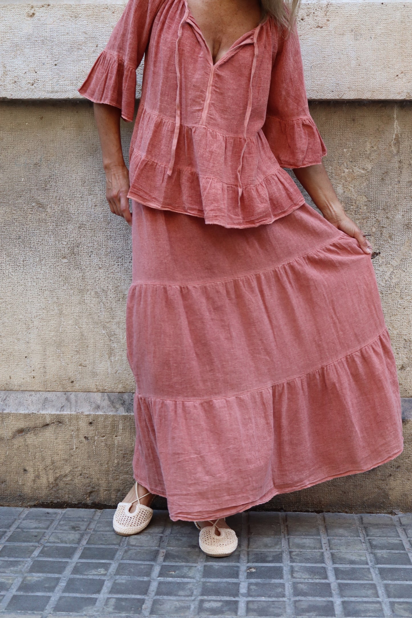 FALDA CELIA CORAL
