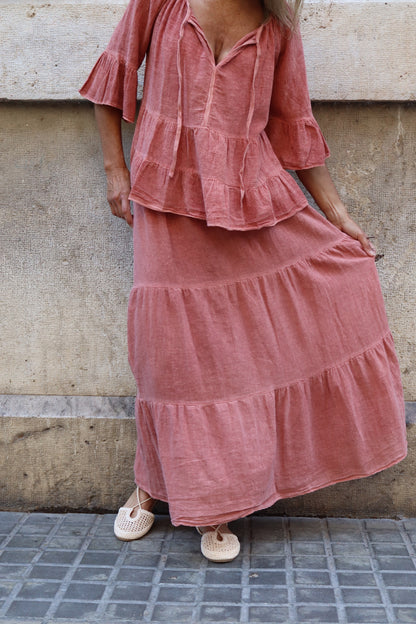FALDA CELIA CORAL