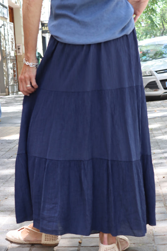 FALDA ZIG ZAG MARINO