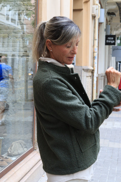 CHAQUETA RIZADA VERDE