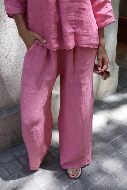 PANTALÓN LINO ROSA