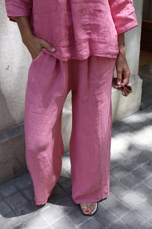 PANTALÓN LINO ROSA