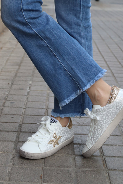 ZAPATILLA ANIMAL PRINT DORADA