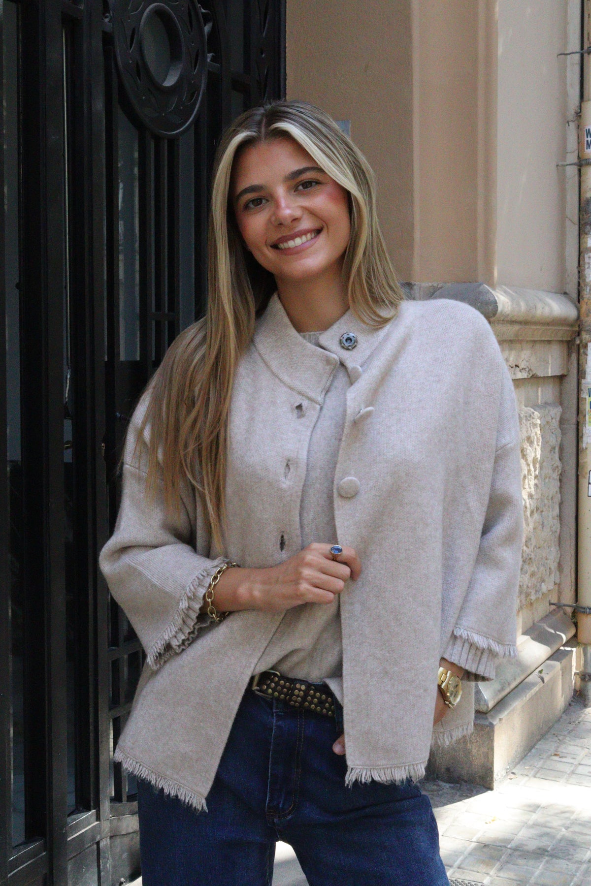 CHAQUETA VICTORIA TOPO CLARO