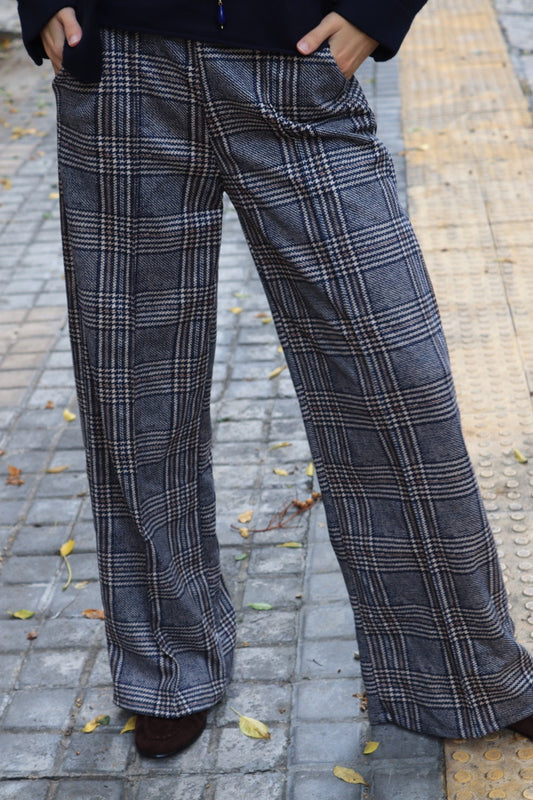 PANTALON CUADROS MARINO