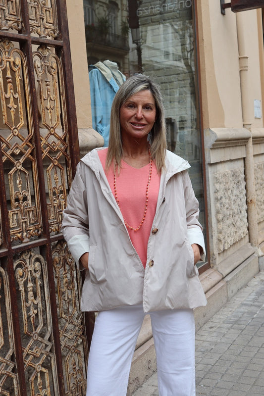 GABARDINA CAPUCHA ANI PIEDRA