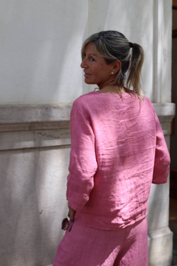 CAMISOLA LINO ROSA