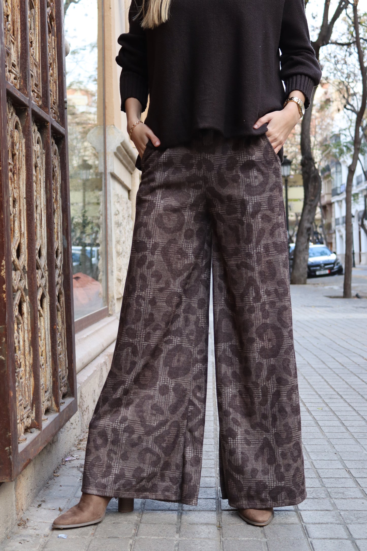 PANTALÓN ANIMAL PRINT MARRÓN