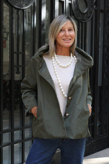 GABARDINA CORTA VERDE MILITAR
