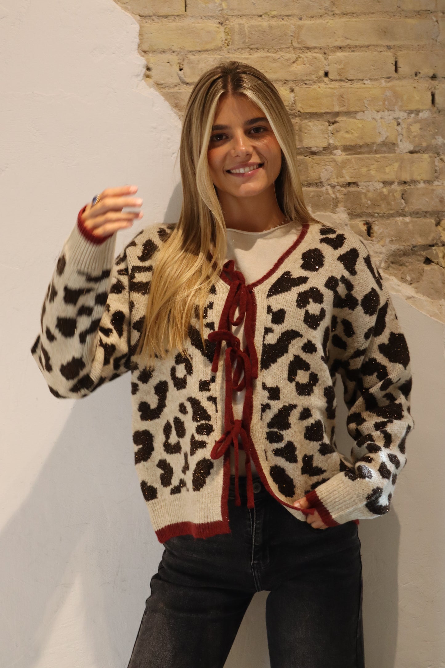 CHAQUETA ANIMAL PRINT MARRÓN