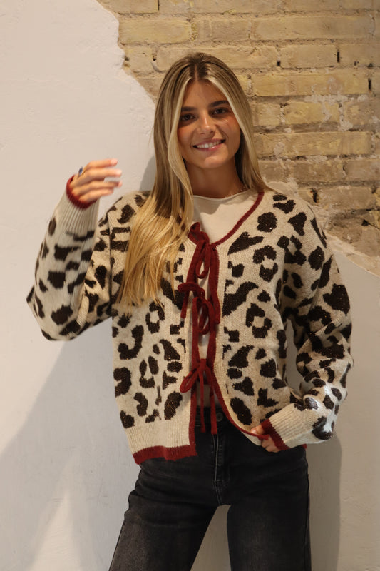CHAQUETA ANIMAL PRINT MARRÓN
