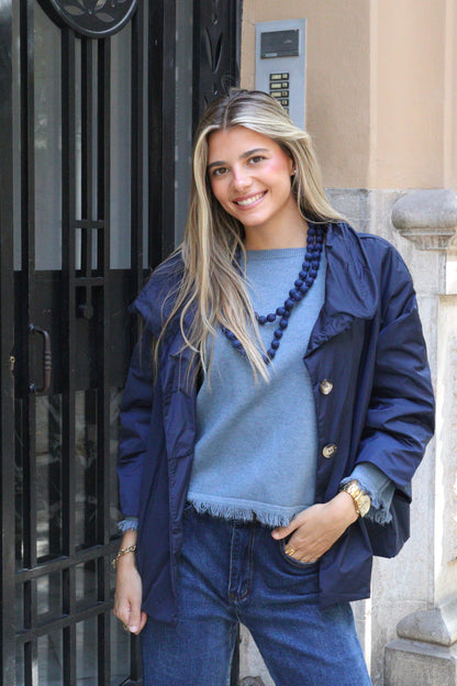 GABARDINA CORTA AZUL MARINO