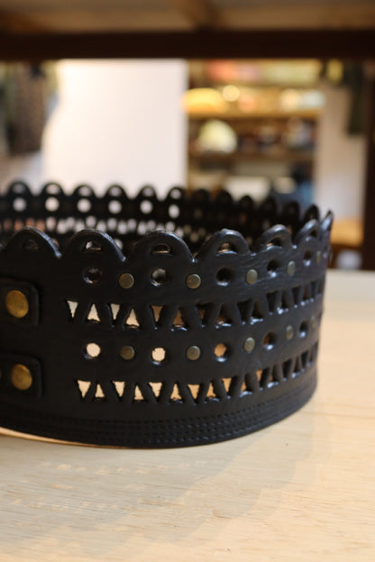 CINTURON ANCHO DOBLE HEBILLA NEGRO