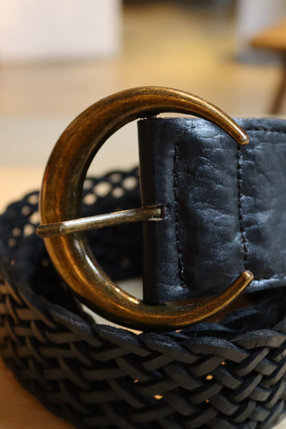 CINTURON HEBILLA LUNA NEGRO