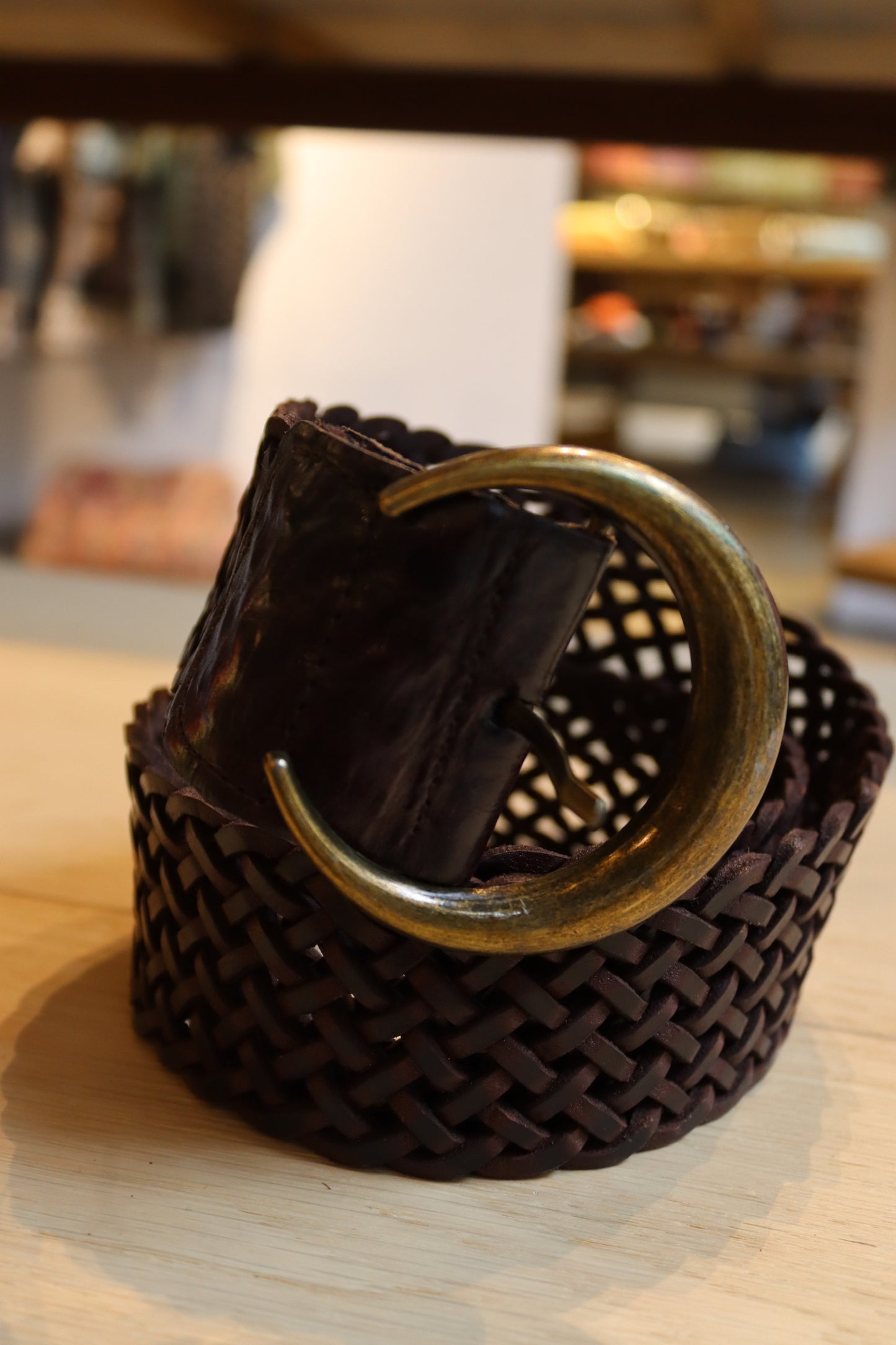 CINTURON HEBILLA LUNA MARRON