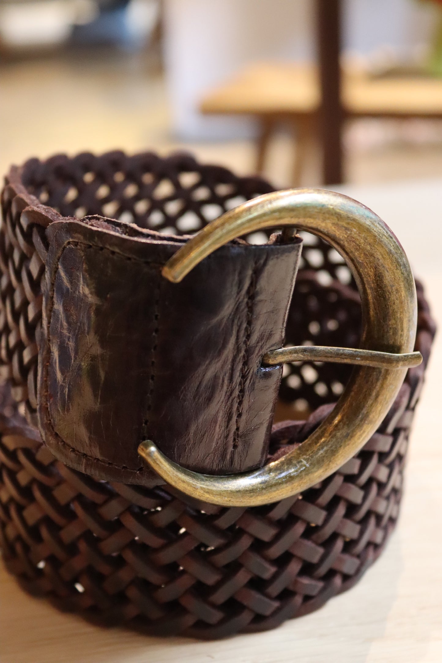 CINTURON HEBILLA LUNA MARRON