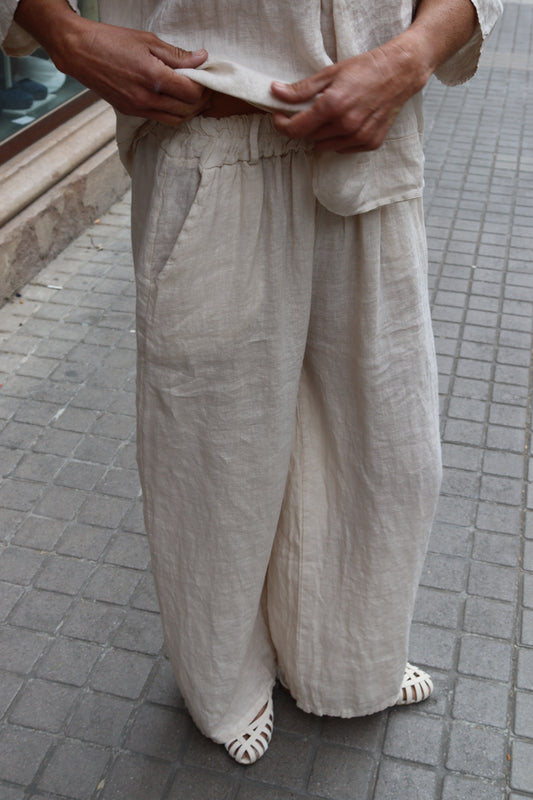 PANTALÓN LINO BEIGE