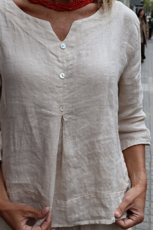 CAMISOLA LINO BEIGE