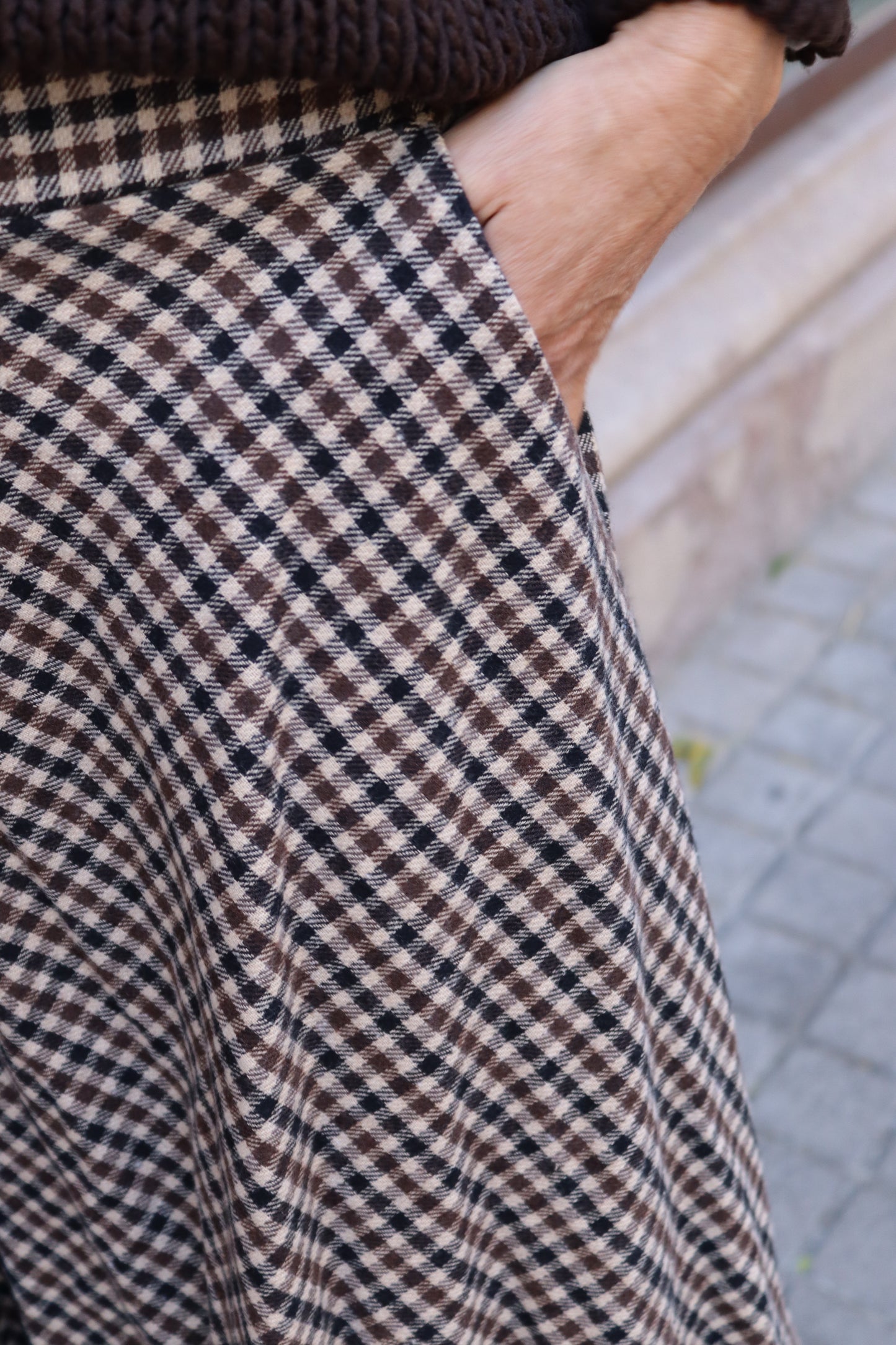 FALDA VICHY CHOCOLATE