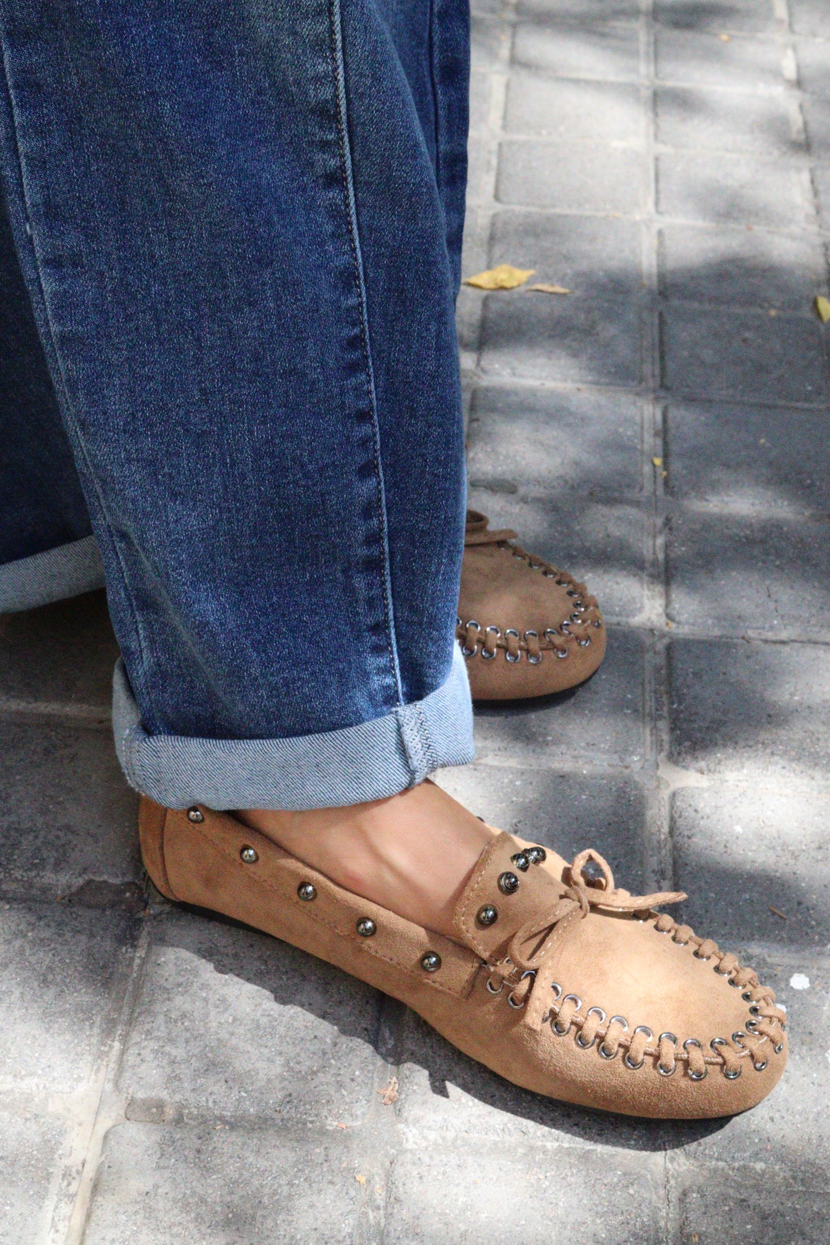 MOCASIN TACHAS CAMEL