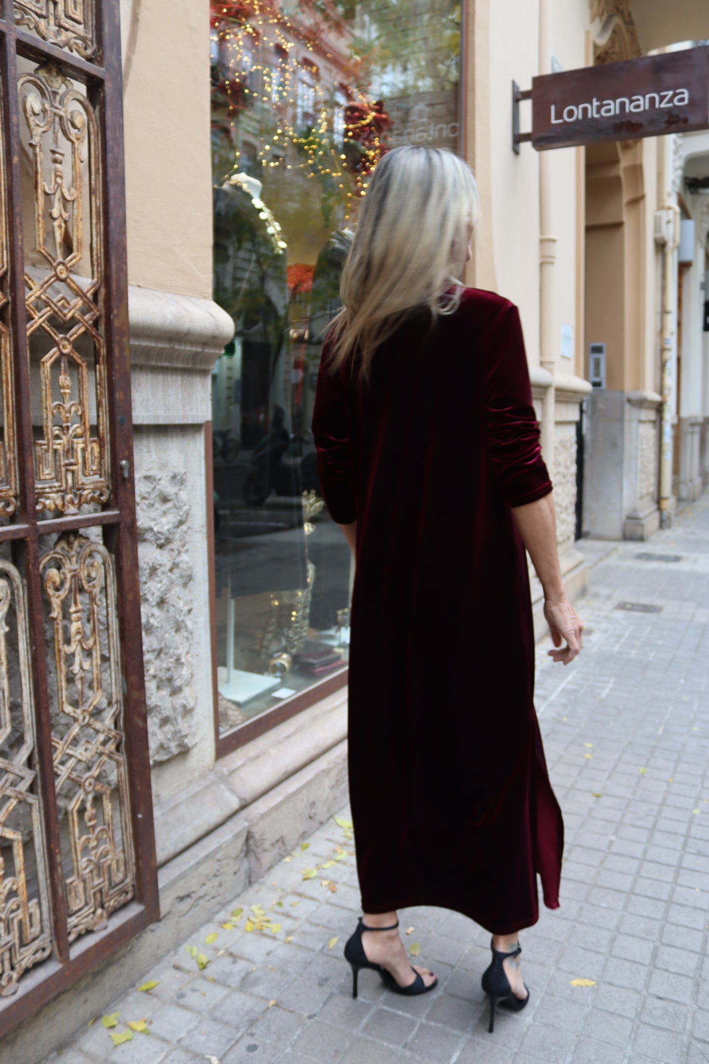 VESTIDO TERCIOPELO VINO