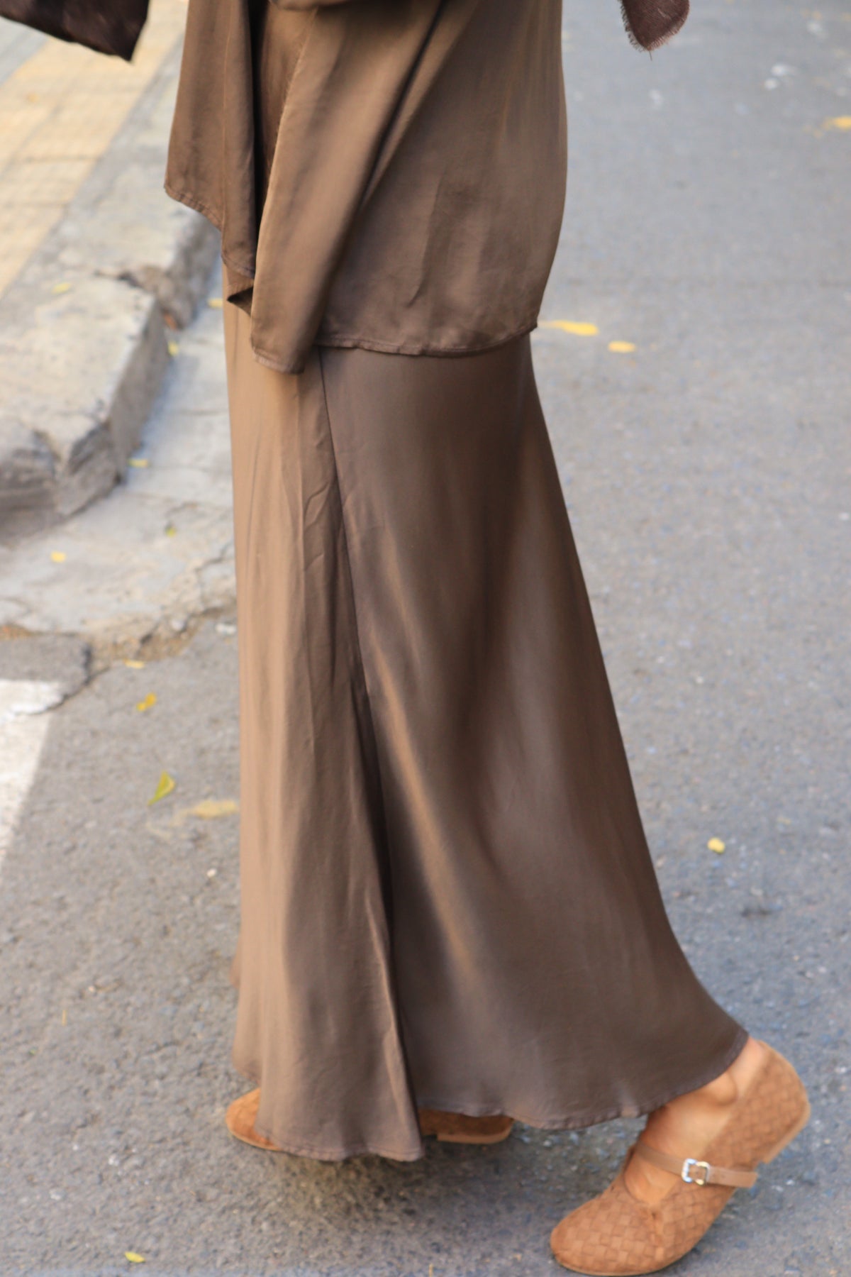FALDA MONACO MARRON TOPO