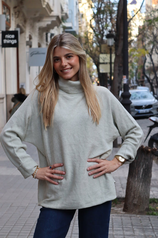 JERSEY CUELLO VUELTO ANDREA BEIGE CLARO