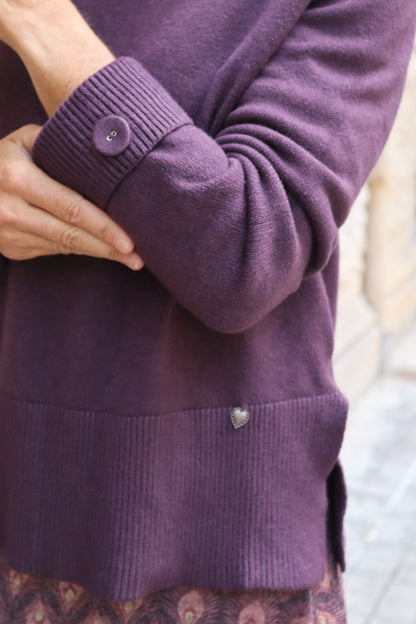 JERSEY BOTÓN BERENJENA