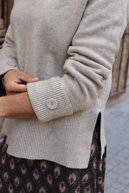 JERSEY BOTÓN BEIGE