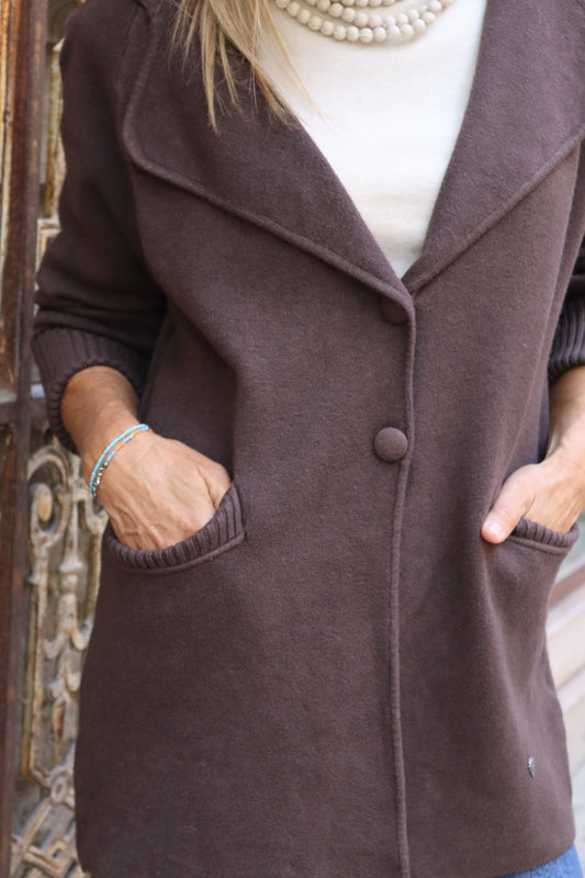 CHAQUETA PUNTO PAULA MARRÓN