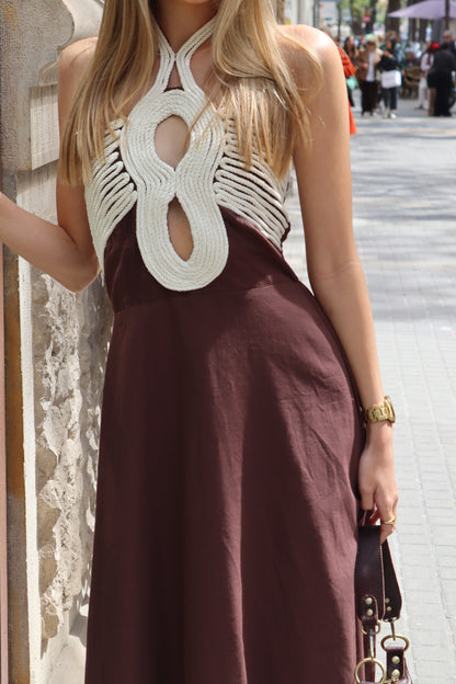 VESTIDO CAROLA MARRÓN