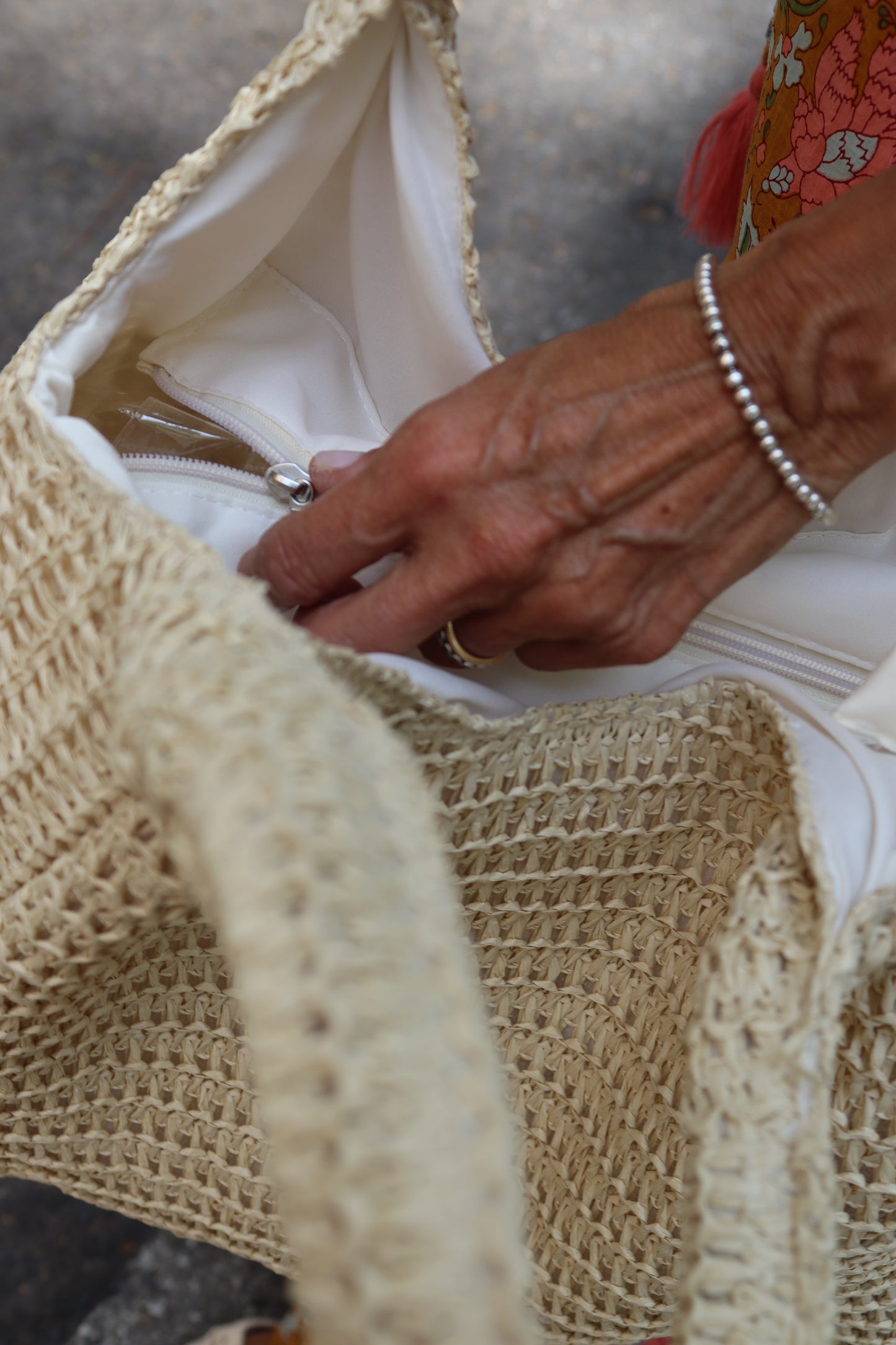 BOLSO SHOPPING RAFIA BLANCO